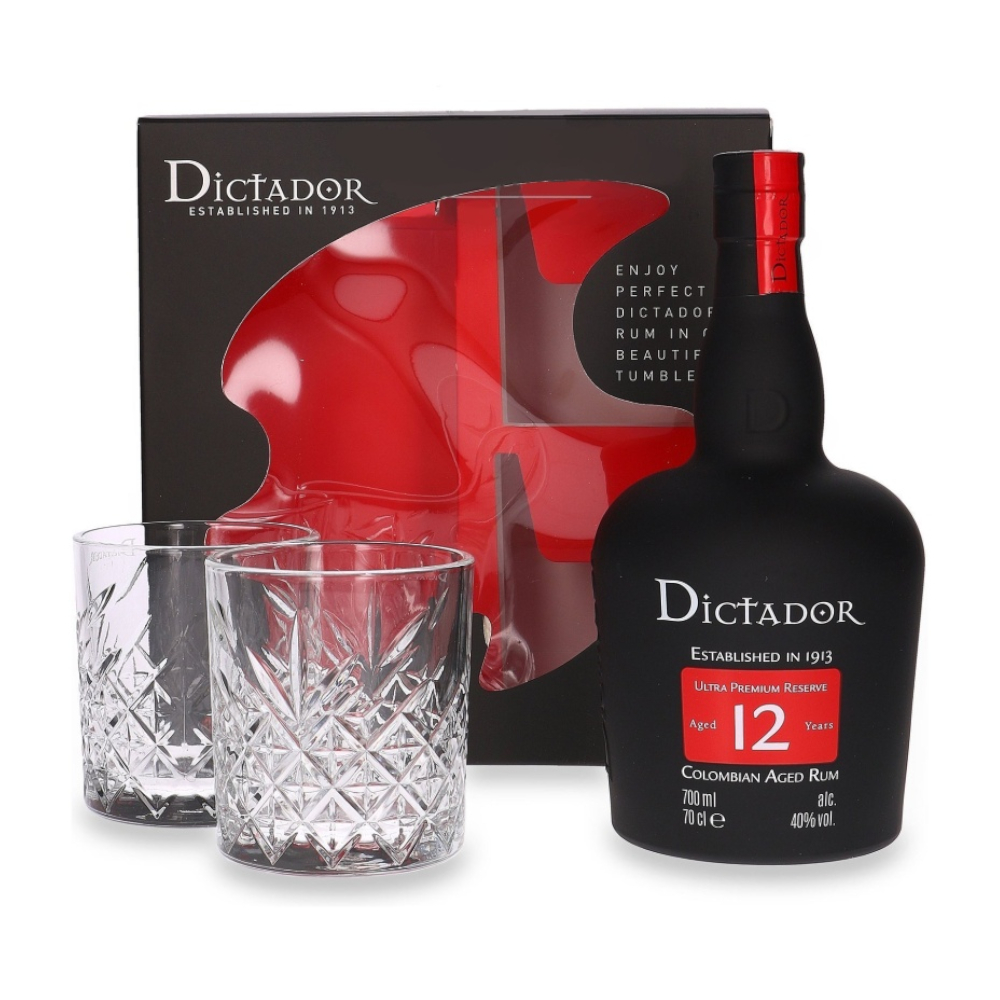 Rum Dictador 12 YO 40% 700 ml + 2 szklanki