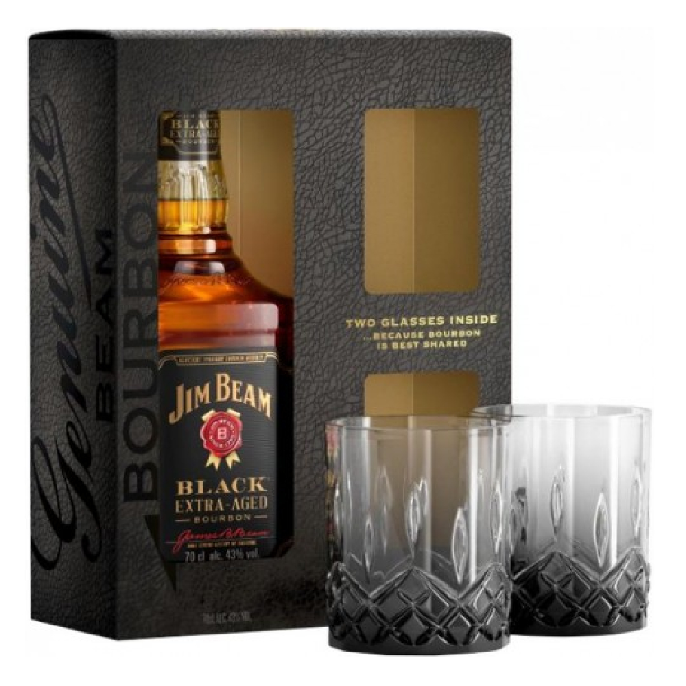 Whisky Jim Beam Black 40% 700 ml +2 szklanki