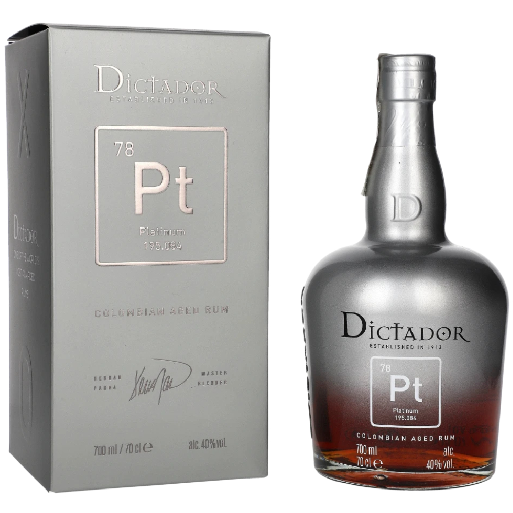 Rum Dictador Platinum 40% 700 ml + świeca