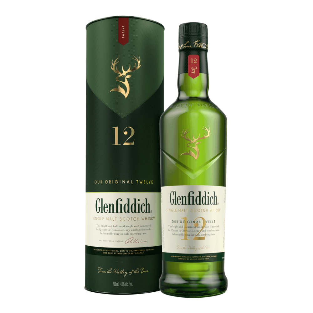 Whisky Glenfiddich 12YO 40% 700 ml tuba