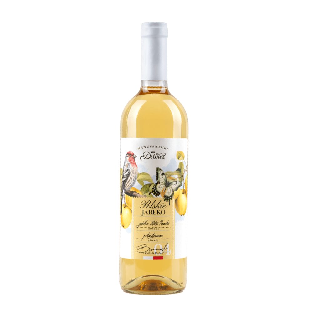 Wino z jabłek Złota Reneta DiWine 10% białe półwytrawne 750 ml
