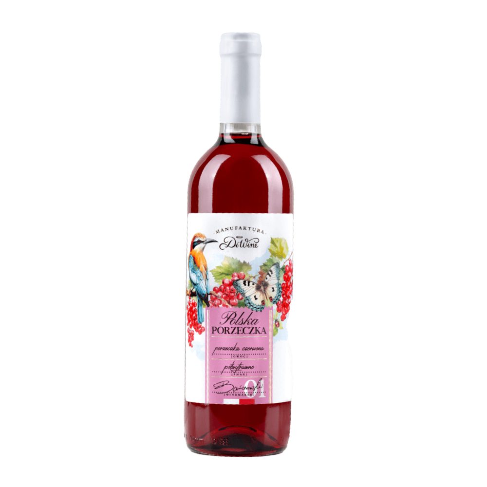 Wino  z czerwonej porzeczki DiWine 13% różowe półwytrawne 750 ml